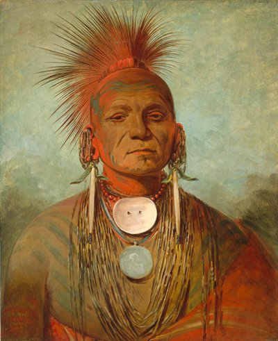 See-non-ty-a、アイオワメディシンマン、1844-45 作： George Catlin